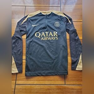 Nike x Paris Saint-Germain Black & Gold Qatar Airways Training Top